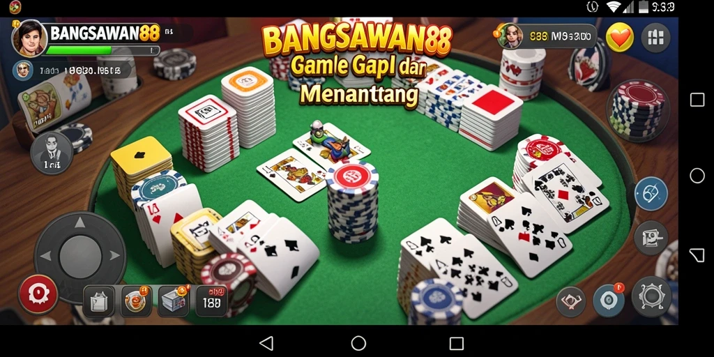 Screenshot menunjukkan tampilan seru gameplay Gaple BANGSAWAN88.