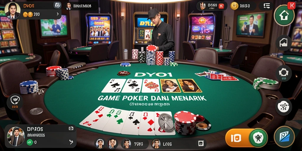 Tampilan seru dari gameplay Poker DY01 dengan fitur interaktif.