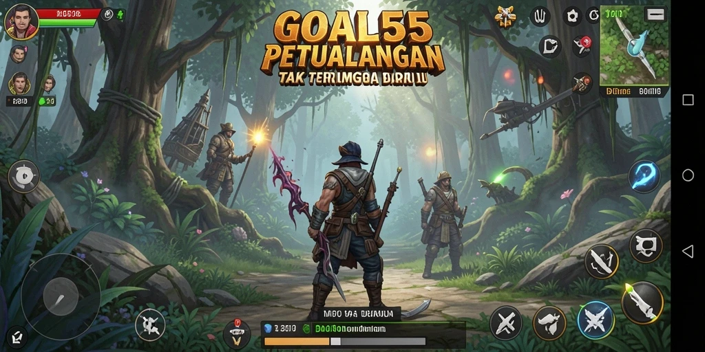 Tampilan gameplay GOAL55 yang menakjubkan di dunia petualangan.