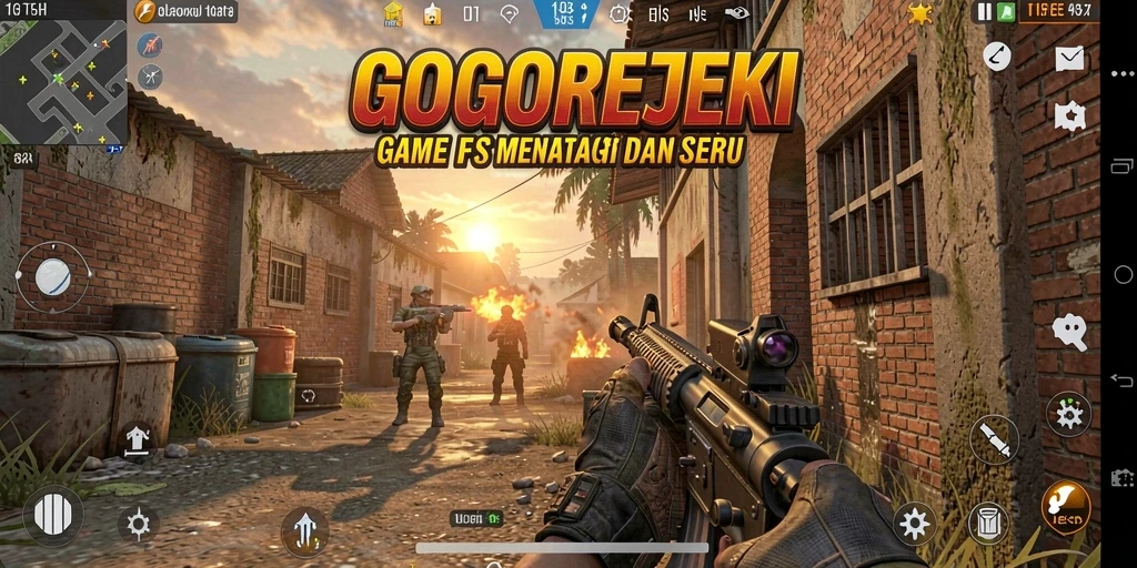 Gameplay seru di GOGOREJEKI dengan aksi tembak-menembak yang mendebarkan.