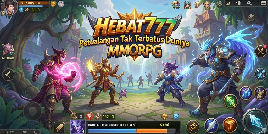 Tampilan gameplay seru dan interaktif di dunia MMORPG HEBAT777.
