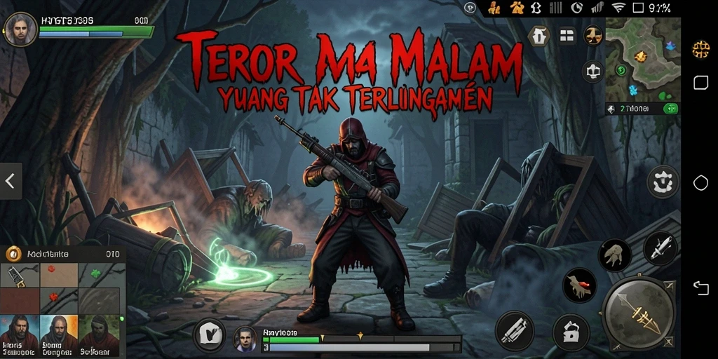 Screenshot gameplay HOYE55 menampilkan suasana menegangkan dan mencekam.