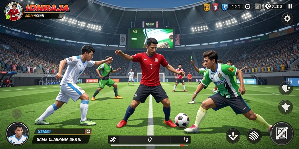 Tampilan aksi seru dari gameplay IDNRAJA dalam olahraga.