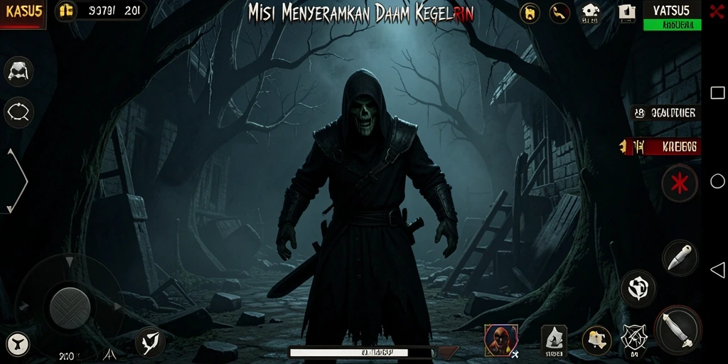 Tampilan gameplay KATSU5 yang menegangkan dan menyeramkan.