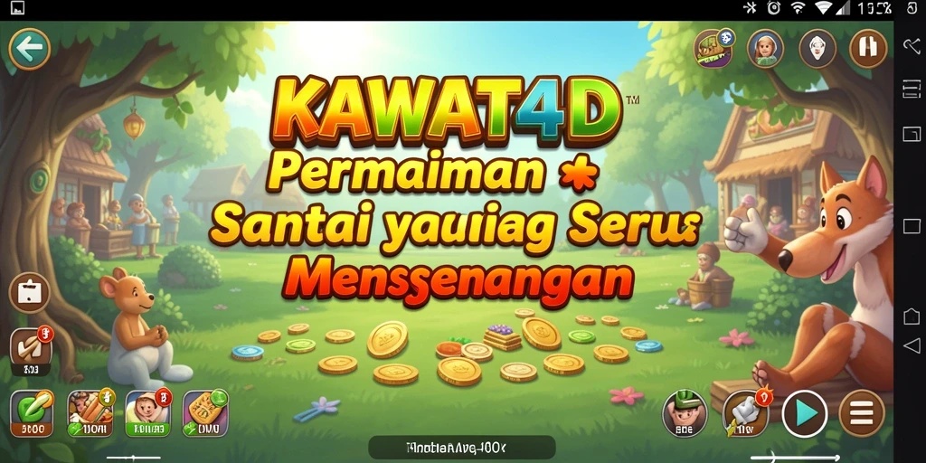 Screenshot menunjukkan gameplay KAWAT4D yang menarik dan penuh warna.