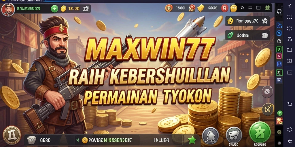 Tampilan permainan <strong>MAXWIN77</strong> yang menampilkan bisnis yang berkembang pesat.