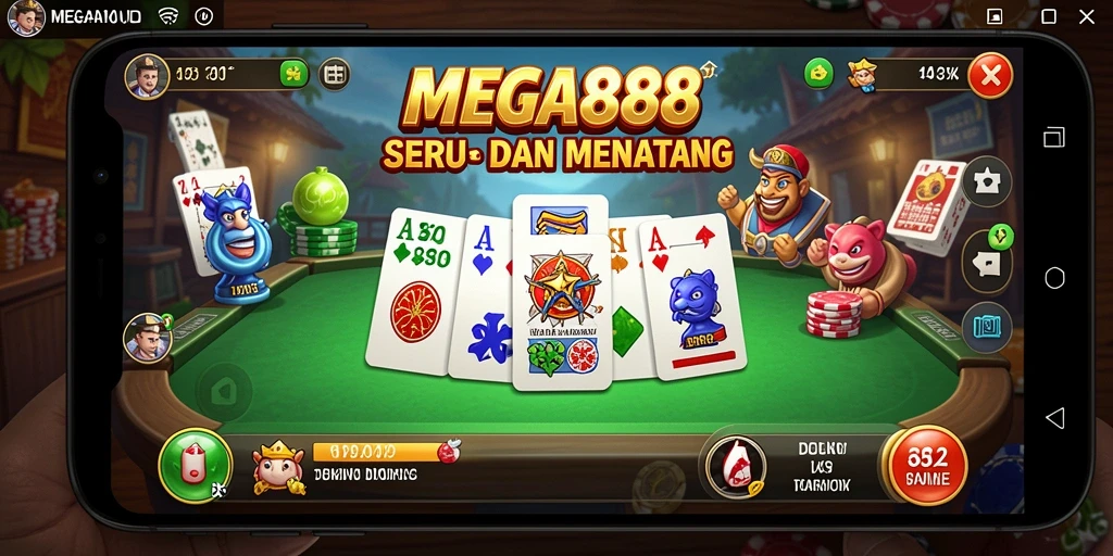 Tampilan menarik game Domino MEGA888 saat bermain.