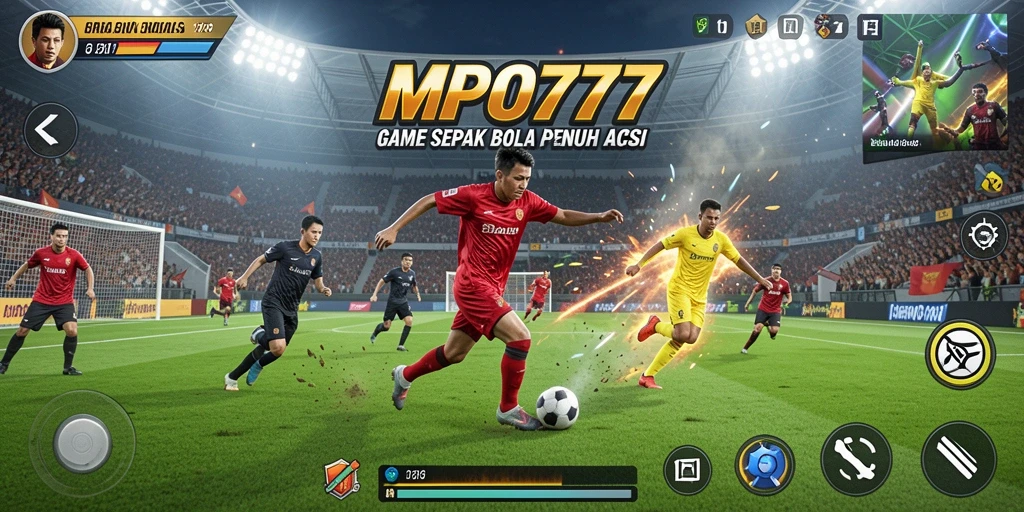 Gameplay MPO777 yang seru dan penuh aksi sepak bola.