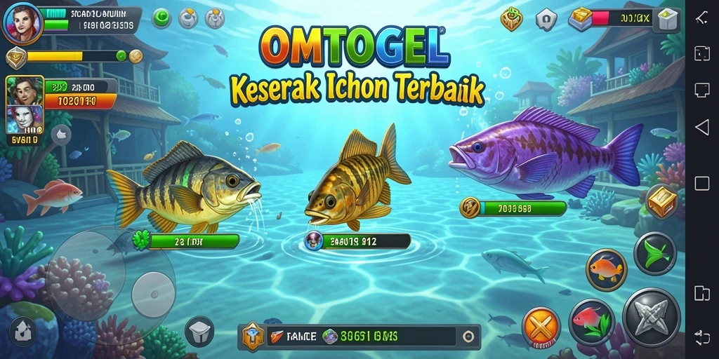 Screenshot gameplay OMTOGEL yang mendebarkan saat menembak ikan.