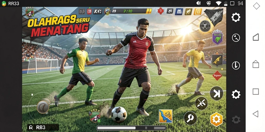 Tampilan gameplay olahraga yang menegangkan dan penuh aksi.