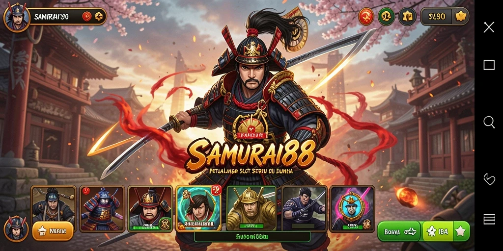 Tampilan gameplay SAMURAI88 yang mengesankan dengan nuansa samurai.