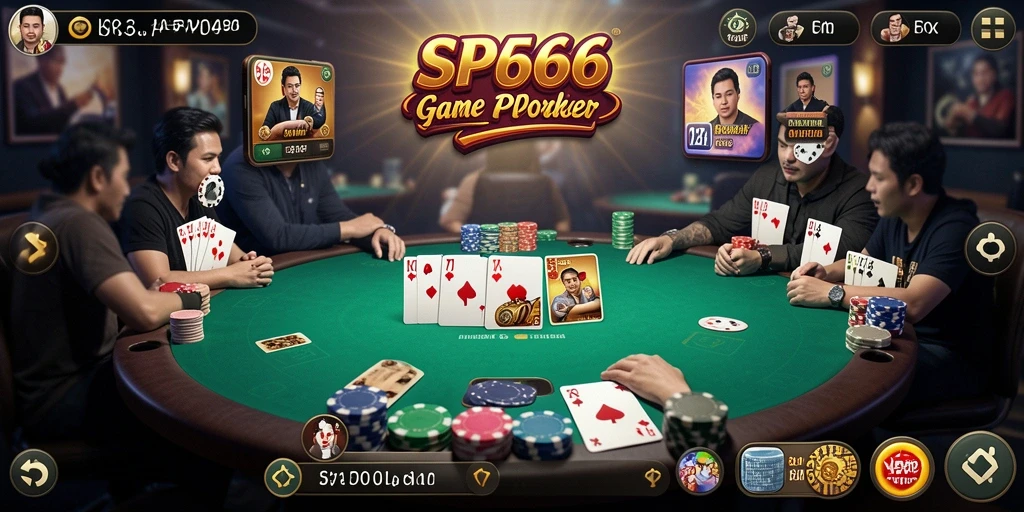 Tampilan gameplay SP666 yang menarik dan mendebarkan saat bermain Poker.