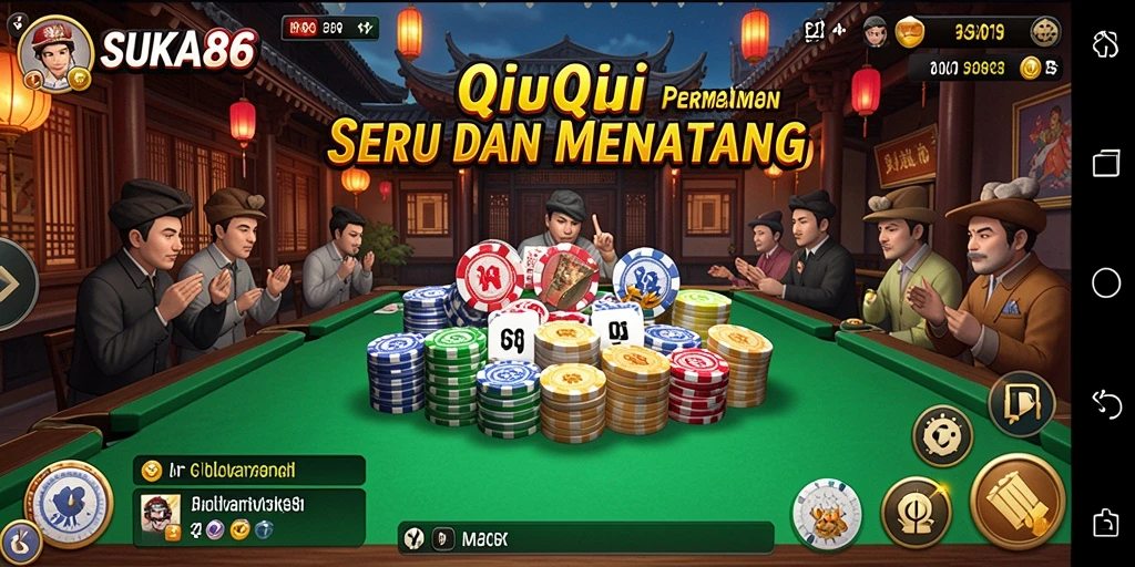Tampilan menarik dari gameplay QiuQiu di SUKA86.