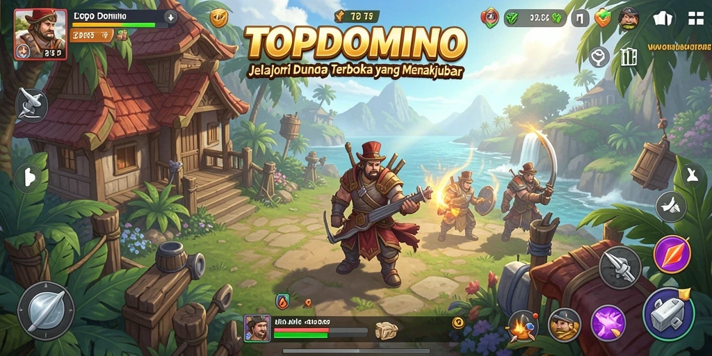 Tampilan gameplay menakjubkan dari TOPDOMINO di dunia terbuka.