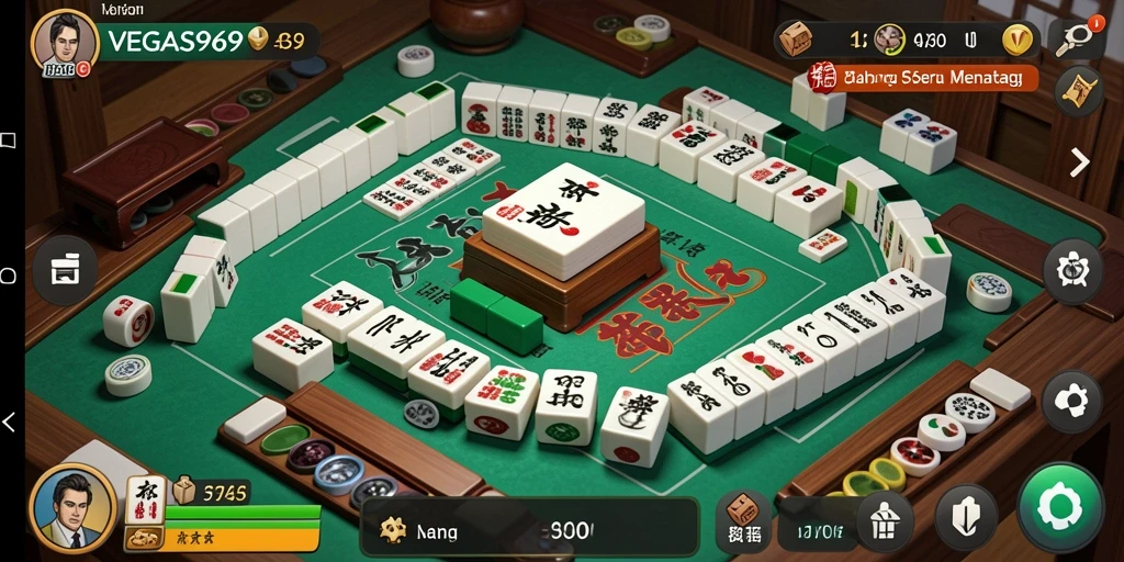 Tampilan gameplay menarik dari VEGAS969 yang menampilkan berbagai level Mahjong.